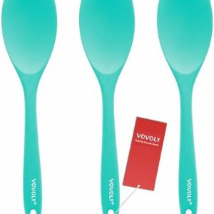 VOVOLY Silicone Spatula Spoon Set - Heat Resistant Baking Tool for Home Cooks - Non-Stick Flexible Scrapers - 3 Pack in