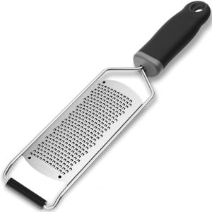 Upgraded Stainless Steel Lemon Zester & Cheese Grater | Non-Slip Handheld Grater for Garlic, Ginger, & Chocolate | Durab