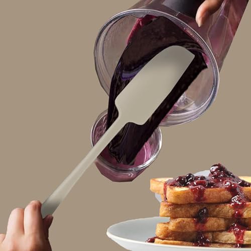 Vovoly 2-Pack Silicone Jar Spatulas | Heat Resistant Non-Stick Mini Scrapers for Jars & Blenders | BPA Free, 11 IN, Blac