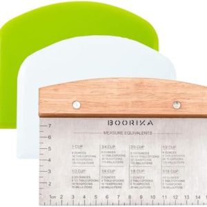 Stainless Steel Dough Scraper & Bench Scraper – Chef Approved Sourdough Tools for Pizza & Flat Top Griddles – Durable &