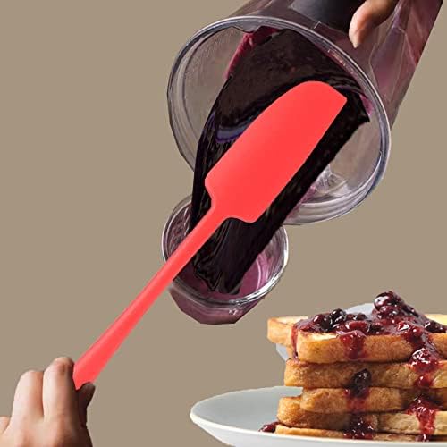 Vovoly 2-Pack Silicone Jar Spatulas | Heat Resistant Non-Stick Mini Scrapers for Jars & Blenders | BPA Free, 11 IN, Blac